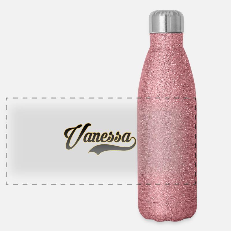 First name Vanessa Panoramic Glitter Thermal Bottle 500 ml