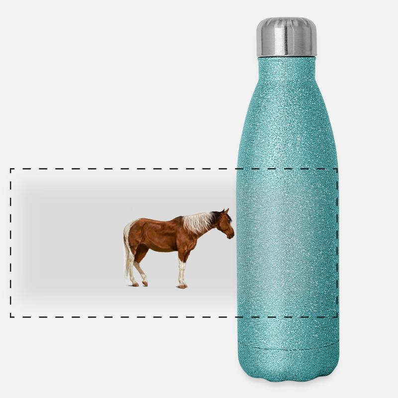 Horses horse Panoramic Glitter Thermal Bottle 500 ml