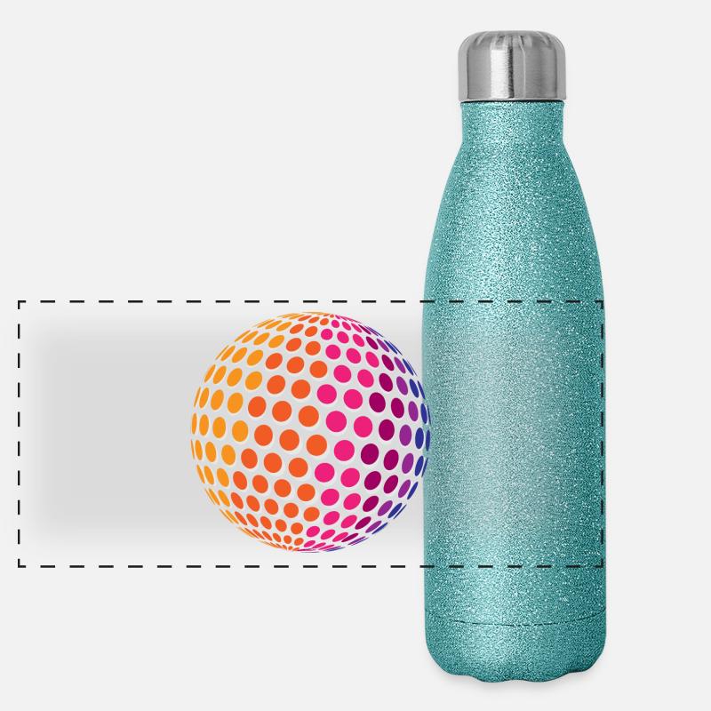Dotted Rainbow Sphere Panorama Glitzer Isolierflasche 500 ml