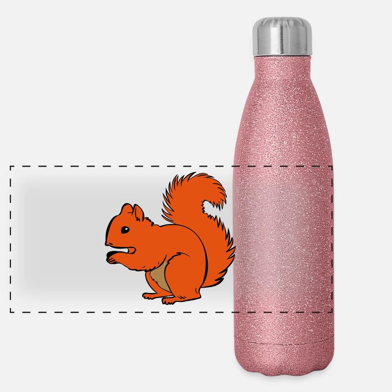 Eichhörnchen Panorama Glitzer Isolierflasche 500 ml