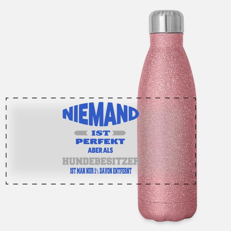 Hundebesitzer Panorama Glitzer Isolierflasche 500 ml