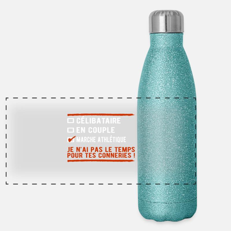 Célibataire Marche athlétique cadeau sport Gourde isotherme panoramique pailletée 500 ml
