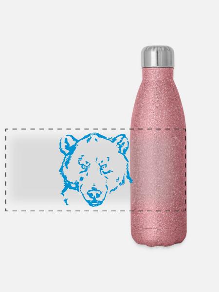 Bär - Panorama Glitzer Isolierflasche 500 ml - Pink Glitzer