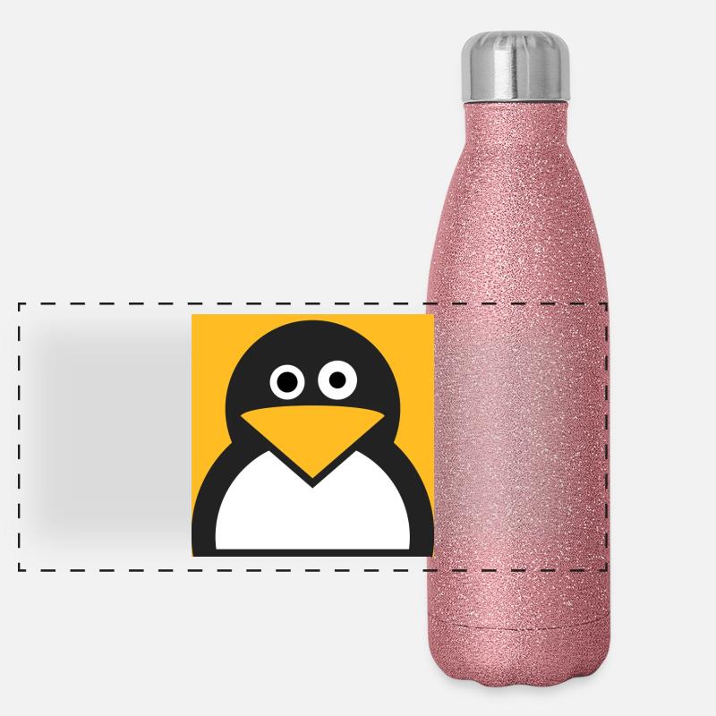Linux Pinguin Panorama Glitzer Isolierflasche 500 ml