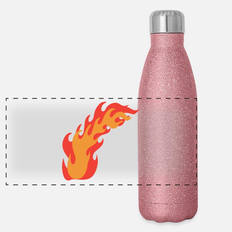 Flammes de feu Gourde isotherme panoramique pailletée 500 ml