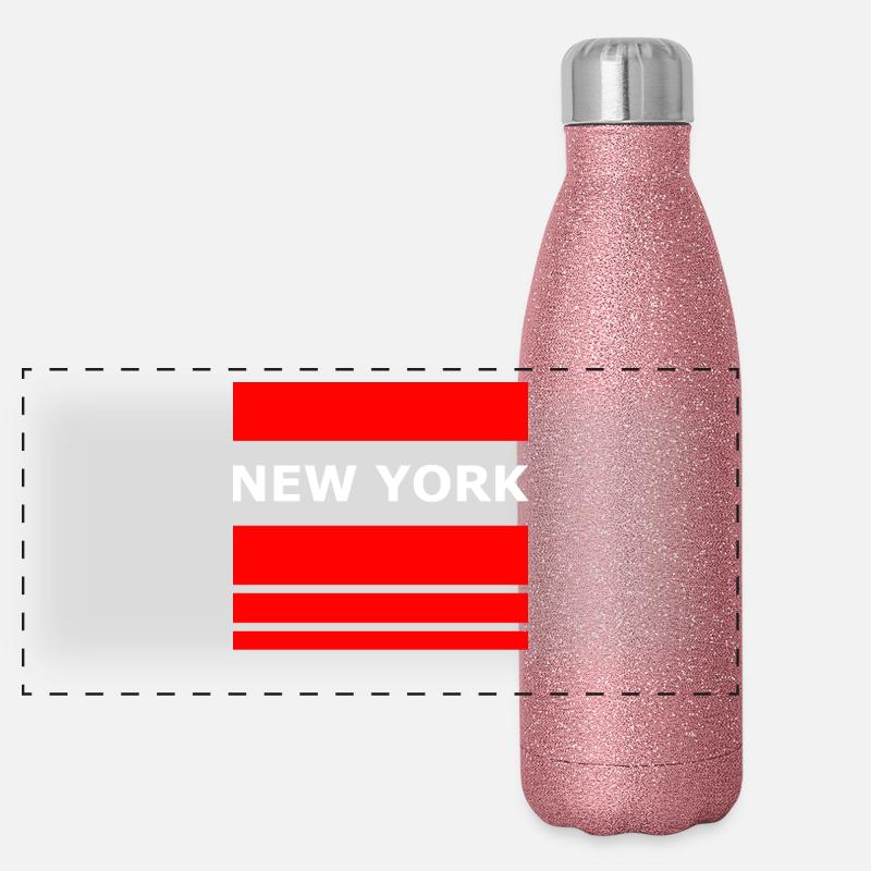 New York Panoramic Glitter Thermal Bottle 500 ml