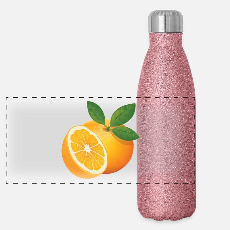 Orange Panorama Glitzer Isolierflasche 500 ml
