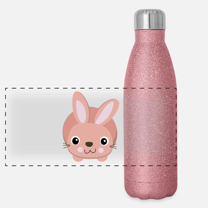 süßes rosa Häschen Gourde isotherme panoramique pailletée 500 ml