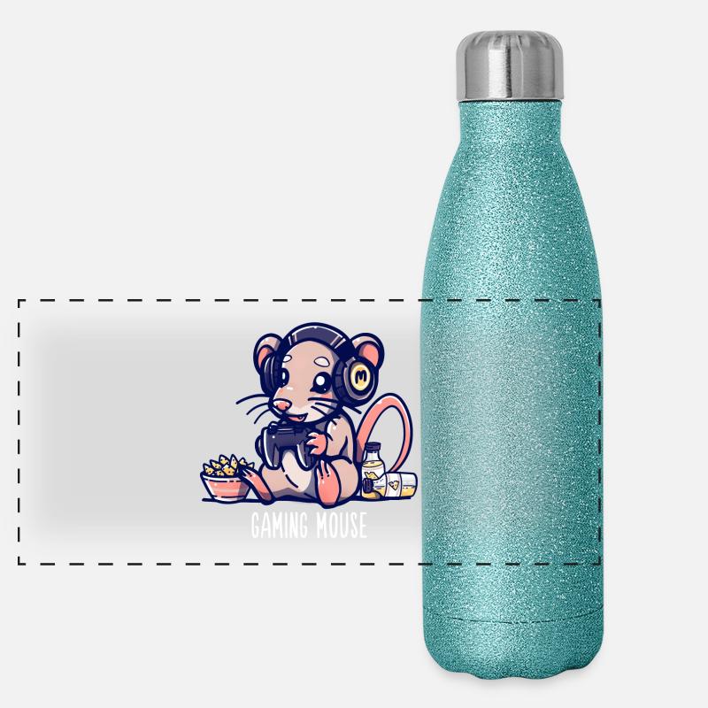 Gaming Maus Panorama Glitzer Isolierflasche 500 ml