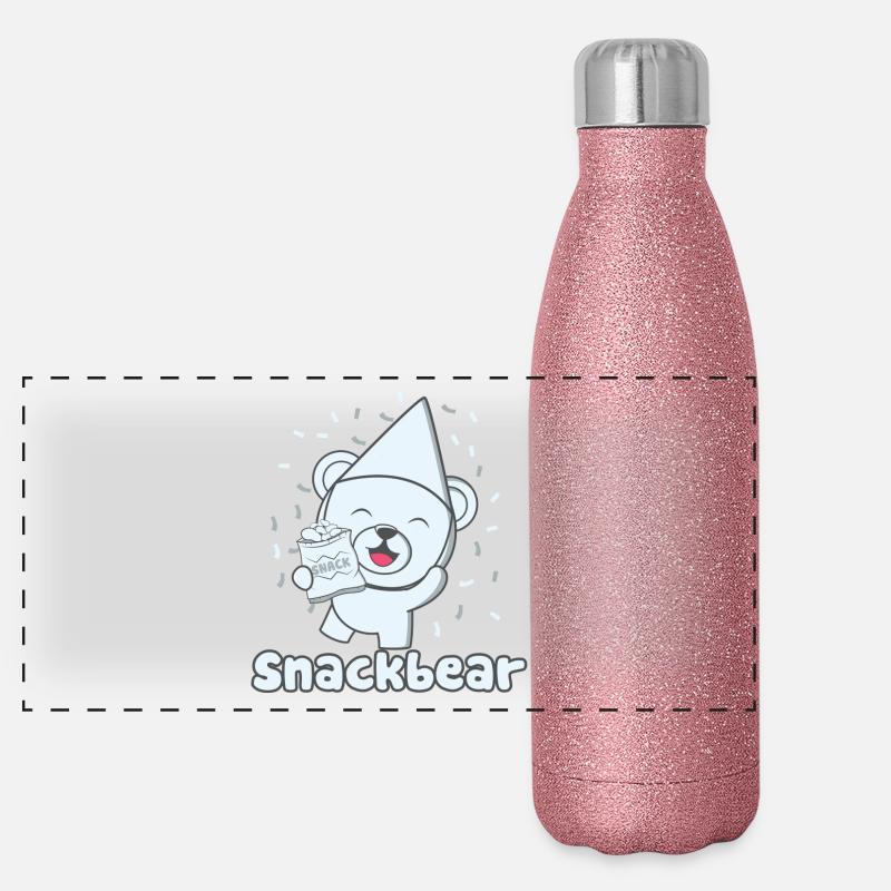 Snack-bar / ours Snack avec un chapeau Gourde isotherme panoramique pailletée 500 ml