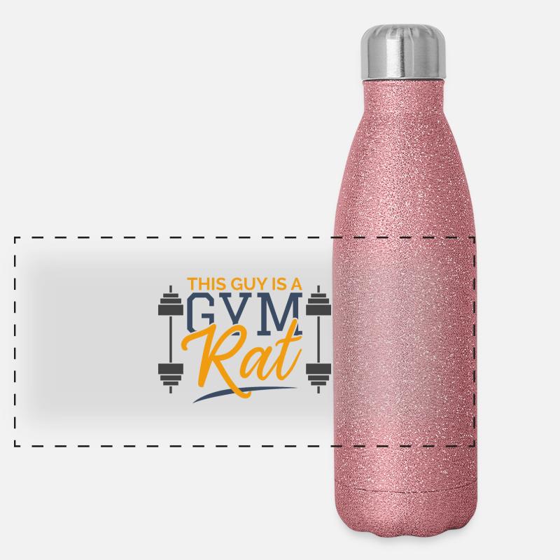 This Guy is a Gym Rat Sports Gift Training Panoramic Glitter Thermal Bottle 500 ml