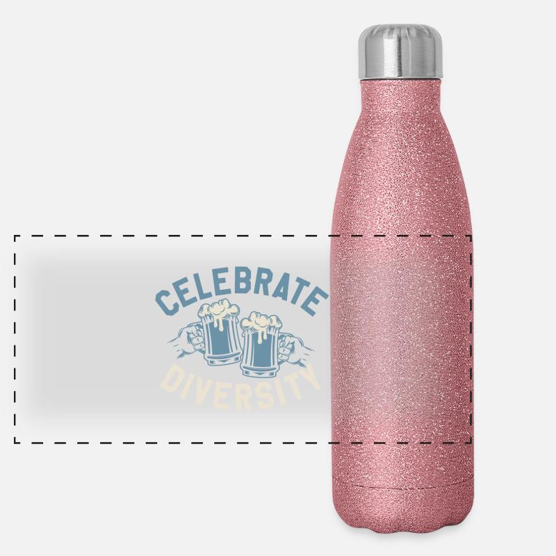 Bière - le meilleur dans le monde - beaucoup Gourde isotherme panoramique pailletée 500 ml