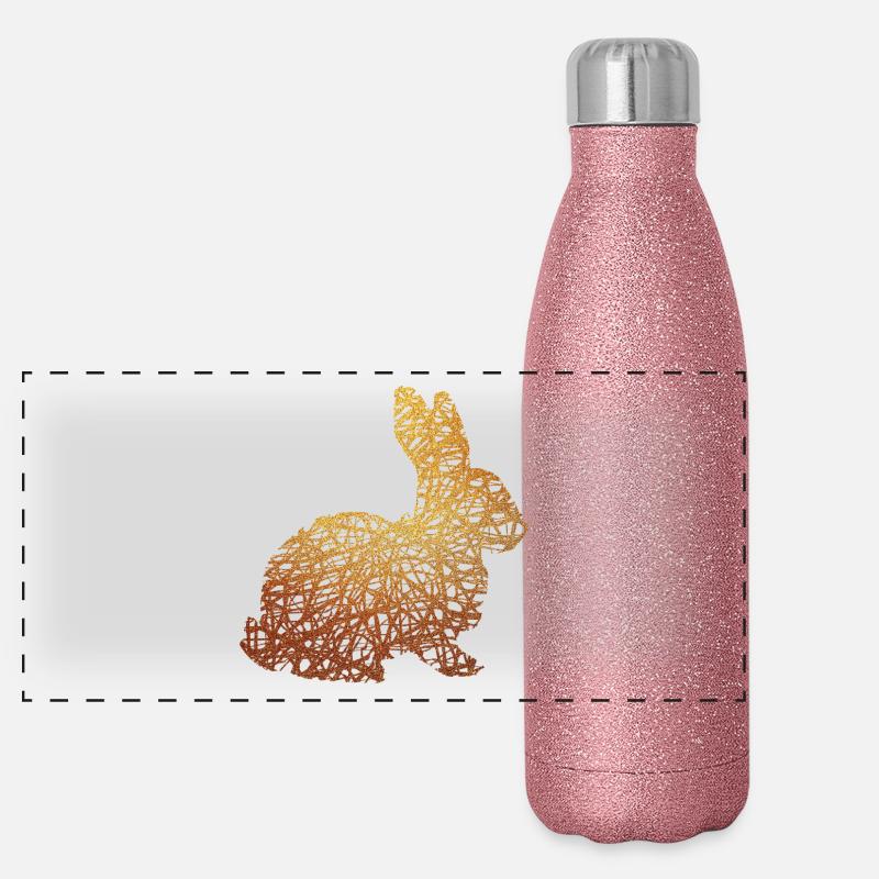 Ostern Hase Häschen Gold Geschenk Geschenkidee Panorama Glitzer Isolierflasche 500 ml