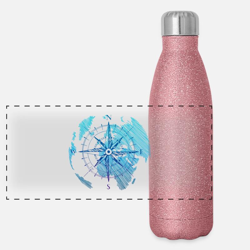 Monde de la boussole Gourde isotherme panoramique pailletée 500 ml
