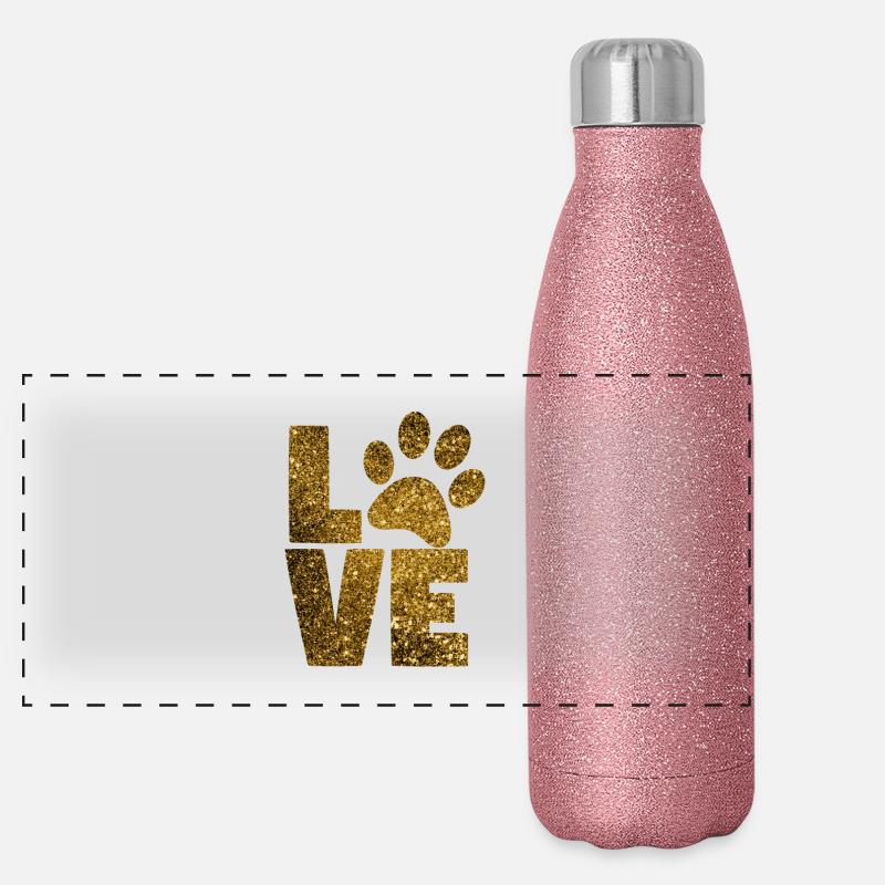 chiens aiment Gourde isotherme panoramique pailletée 500 ml