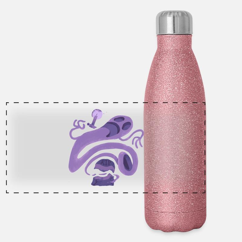 Crazy ghost escapes from grave Panoramic Glitter Thermal Bottle 500 ml