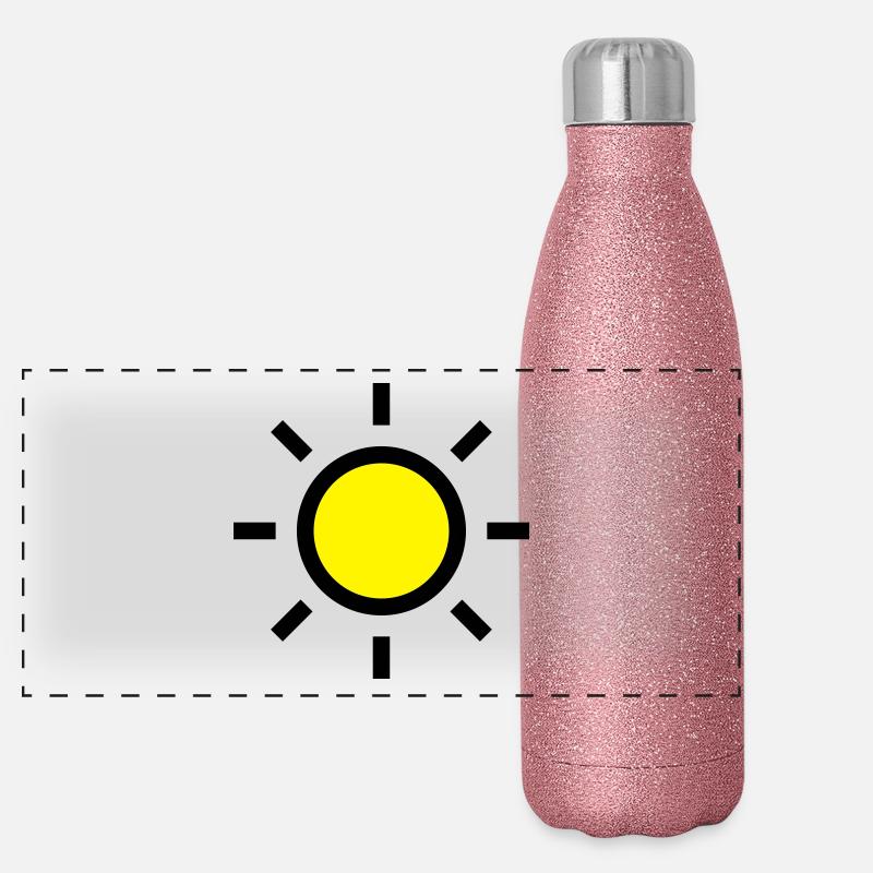 Sonne sonnig Symbol Wetter Icon Panorama Glitzer Isolierflasche 500 ml