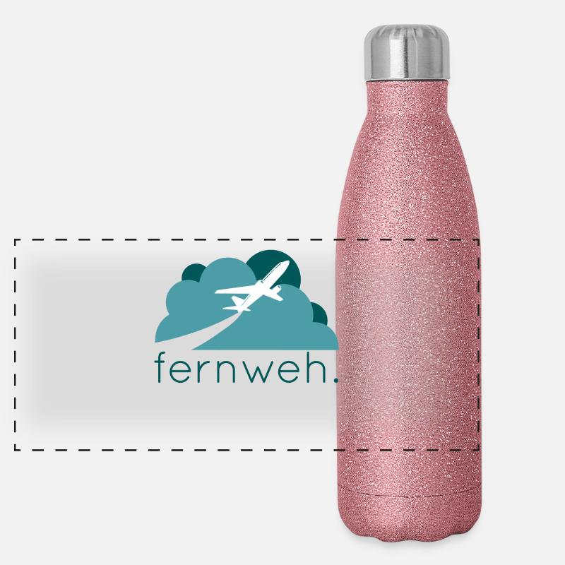 fernweh geschenk idee reisen Panorama Glitzer Isolierflasche 500 ml