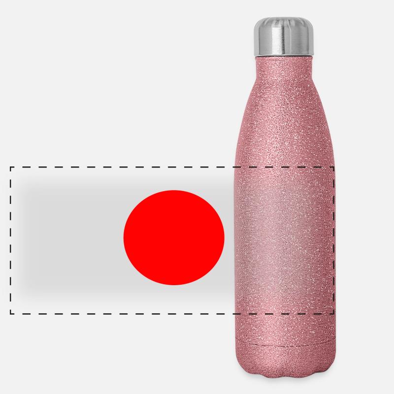 Red circle cool design gift idea around shirt Panoramic Glitter Thermal Bottle 500 ml