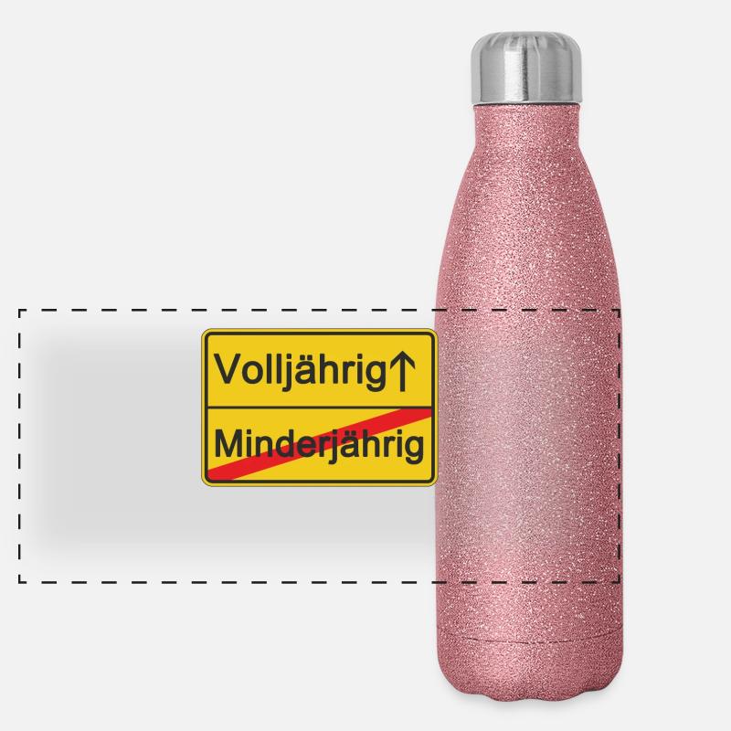 Minderjährig Volljährig Panorama Glitzer Isolierflasche 500 ml