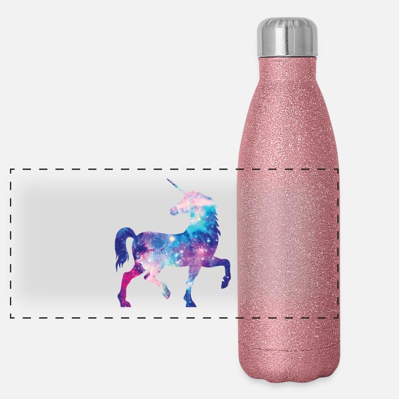 Galaxy licorne Gourde isotherme panoramique pailletée 500 ml