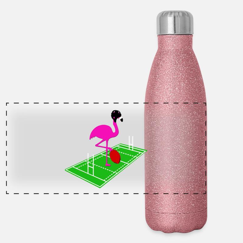 Rugby Flamingo Panorama Glitzer Isolierflasche 500 ml