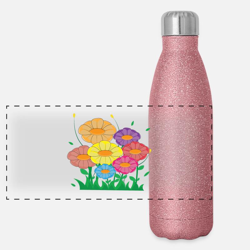 prairie fleur Gourde isotherme panoramique pailletée 500 ml