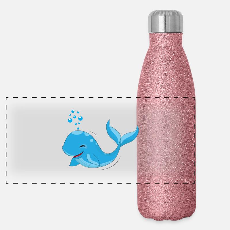 whale Panoramic Glitter Thermal Bottle 500 ml