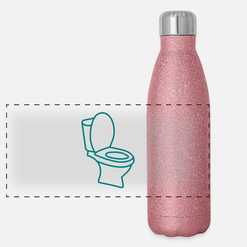 Klo WC Toilette Panorama Glitzer Isolierflasche 500 ml