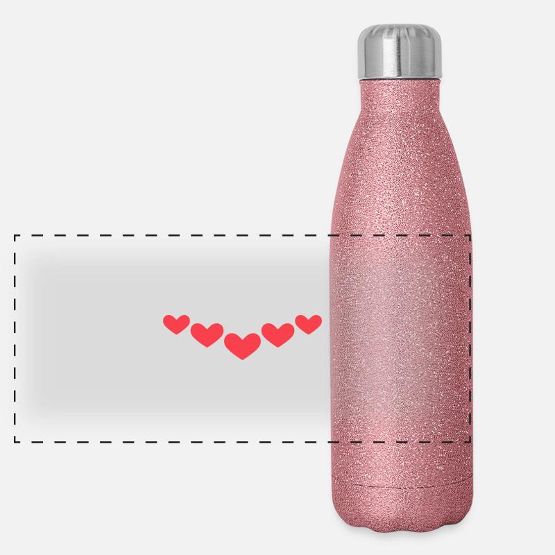 Herz Ornament Linie Herzchen Panorama Glitzer Isolierflasche 500 ml