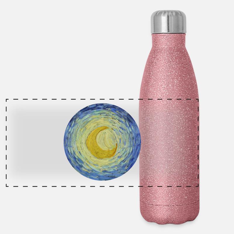 Lune Vincent van Gogh Starry Night Starry Night Gourde isotherme panoramique pailletée 500 ml