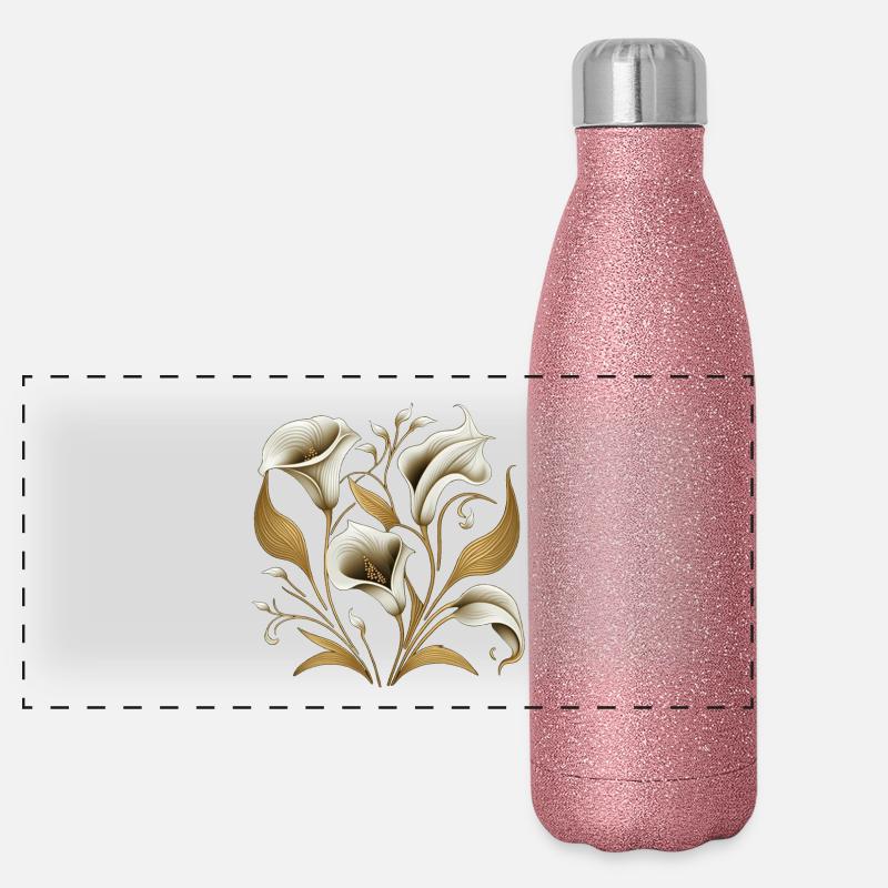 Lilien Panorama Glitzer Isolierflasche 500 ml
