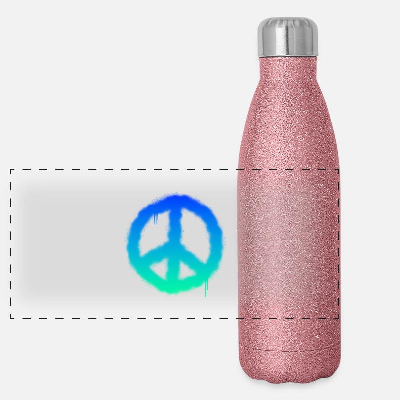 Das Graffiti Friedenszeichen Panorama Glitzer Isolierflasche 500 ml