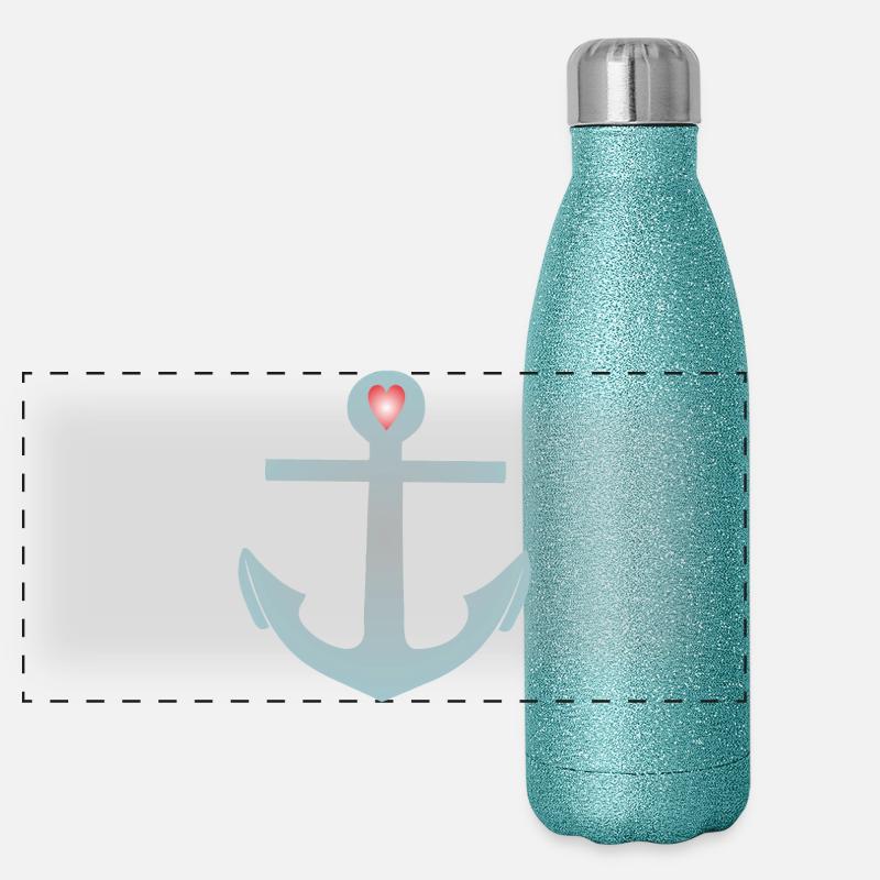 Ancre du cœur de l’ancre Gourde isotherme panoramique pailletée 500 ml