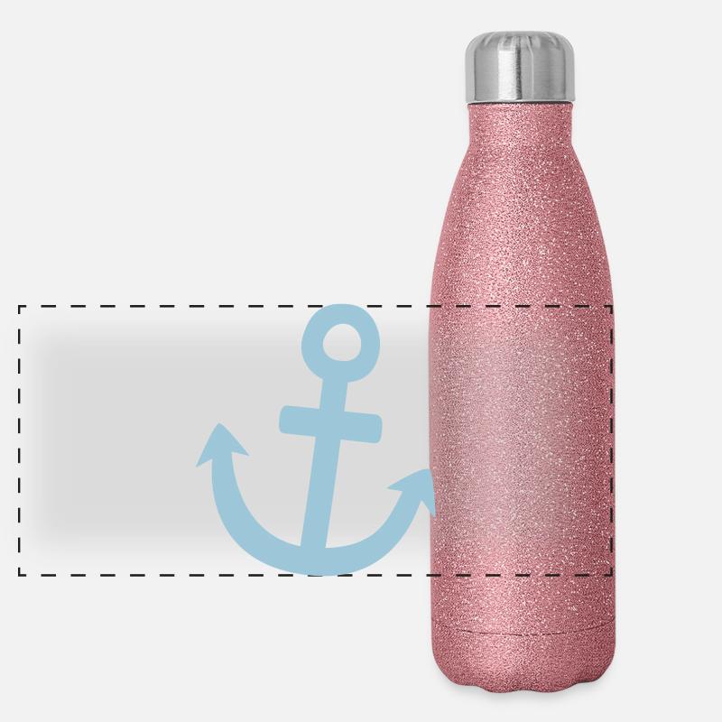 Illustration Anchor Symbol maritime Panoramic Glitter Thermal Bottle 500 ml