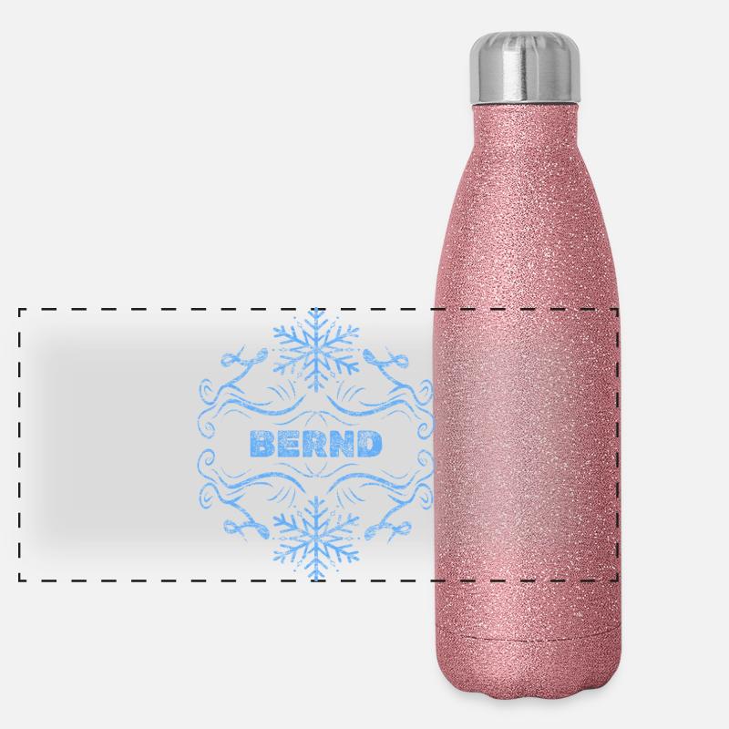 Bernd as a first name Panoramic Glitter Thermal Bottle 500 ml