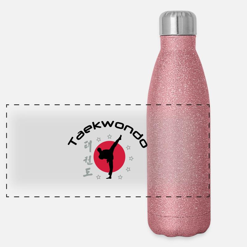 taekwondo_3 Panorama Glitzer Isolierflasche 500 ml