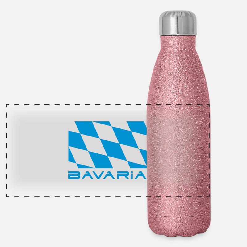 Bavaria Flagge Bayern Panorama Glitzer Isolierflasche 500 ml