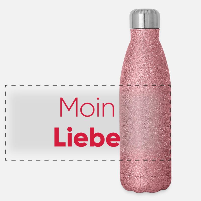 Liebe ist stärker als Hass Panorama Glitzer Isolierflasche 500 ml