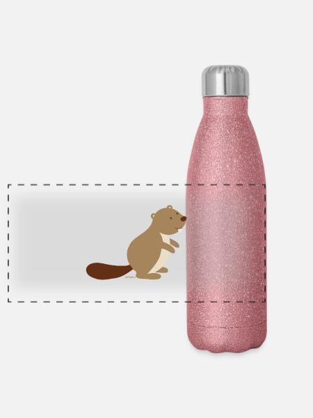 Biber - Panorama Glitzer Isolierflasche 500 ml - Pink Glitzer