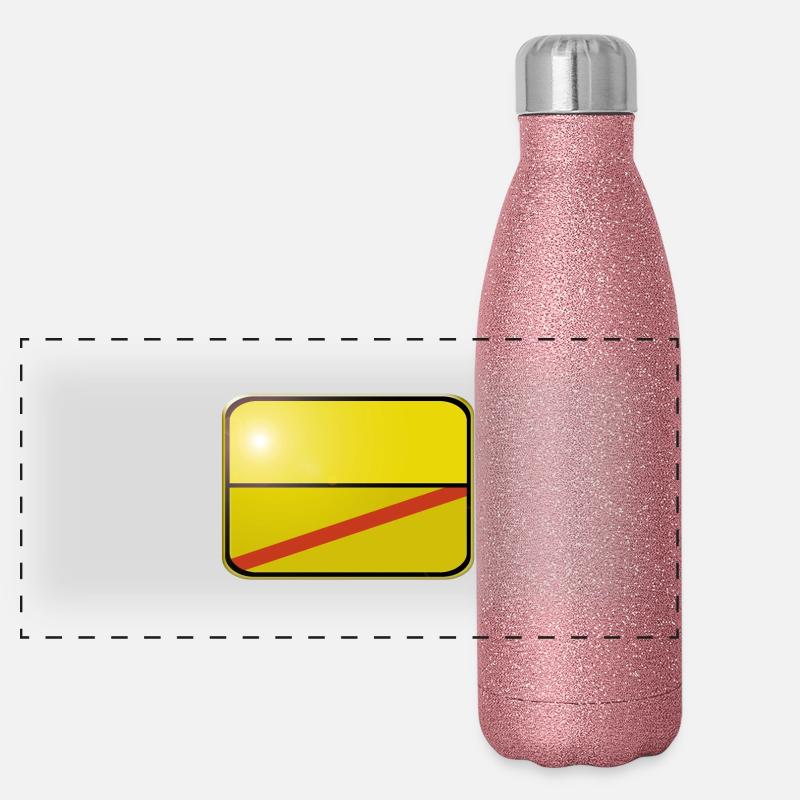 Panneau blanc Gourde isotherme panoramique pailletée 500 ml