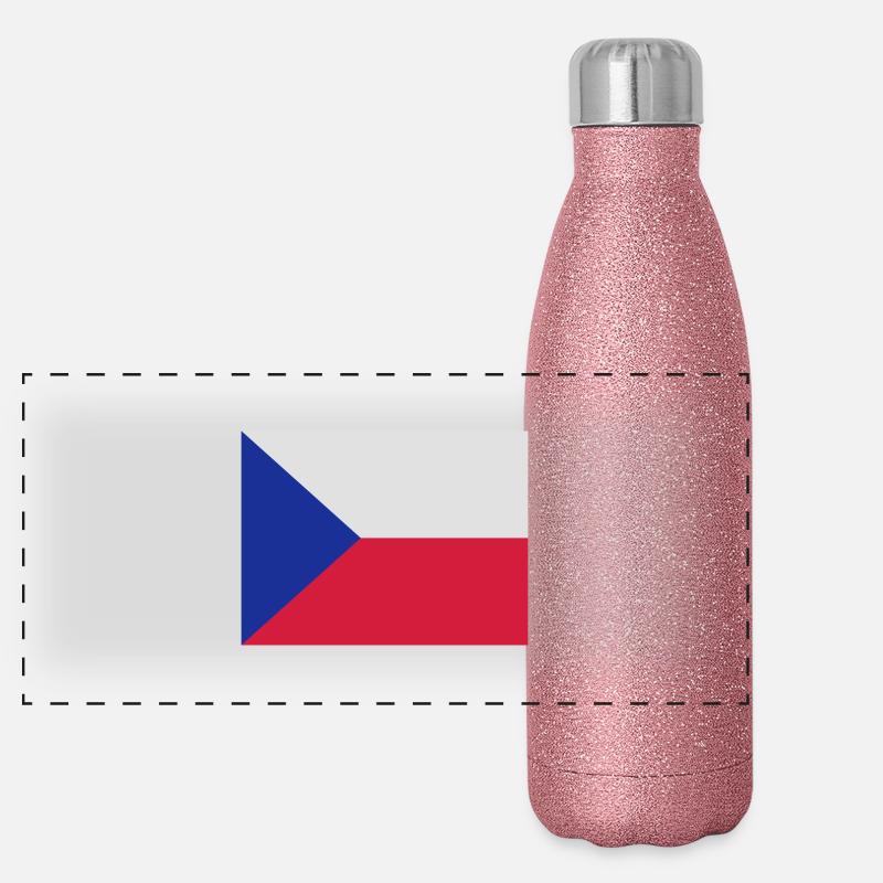 drapeau_republique_tcheque Panorama Glitzer Isolierflasche 500 ml