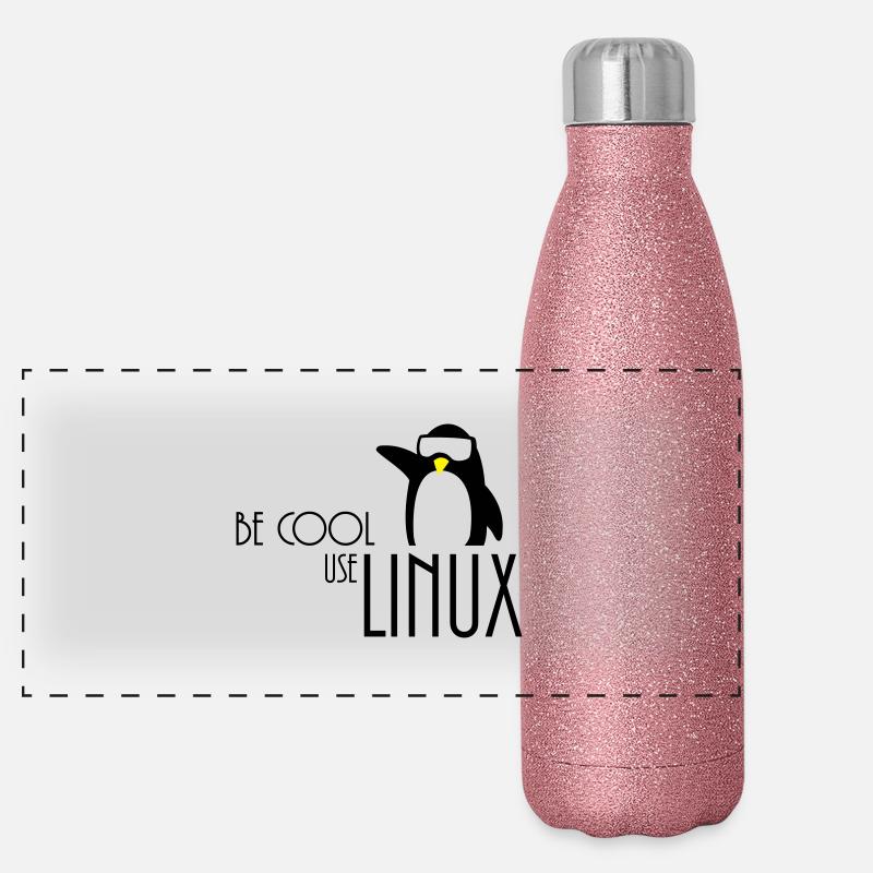 be cool use linux Panorama Glitzer Isolierflasche 500 ml
