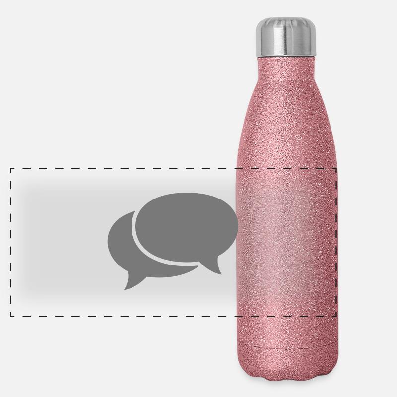 speech bubbles Panoramic Glitter Thermal Bottle 500 ml