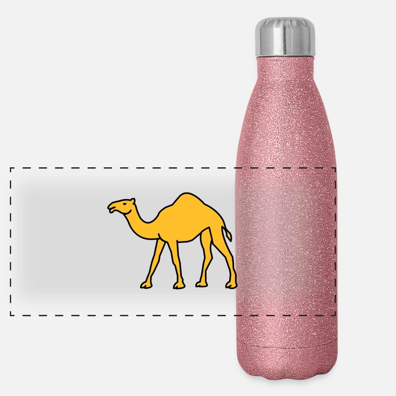 kamel_02 Panorama Glitzer Isolierflasche 500 ml