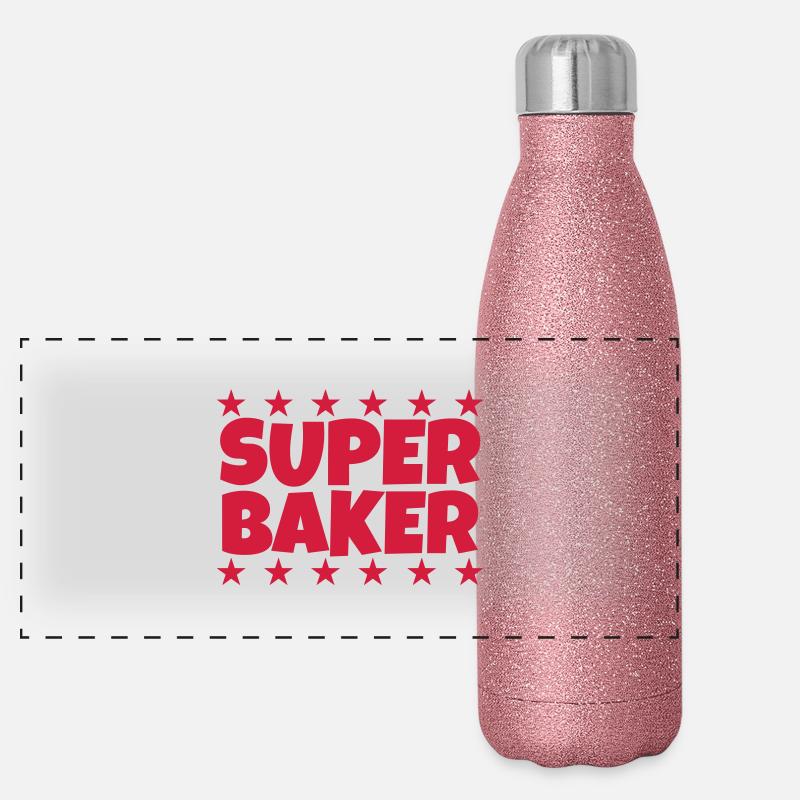 Bäcker / Bäckerei / Bäckerin / Brot Panorama Glitzer Isolierflasche 500 ml