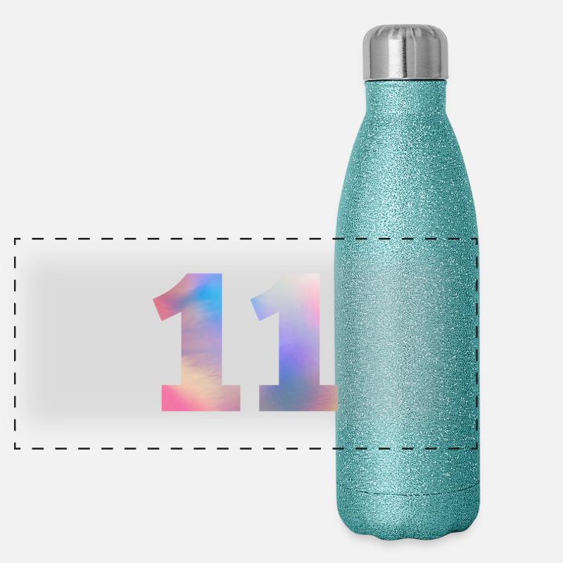 Numéro 11 coloré Gourde isotherme panoramique pailletée 500 ml