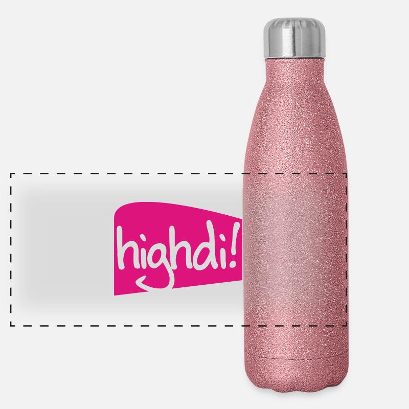 hyghdi Heido heida - Panoramic Glitter Thermal Bottle 500 ml - pink glitter