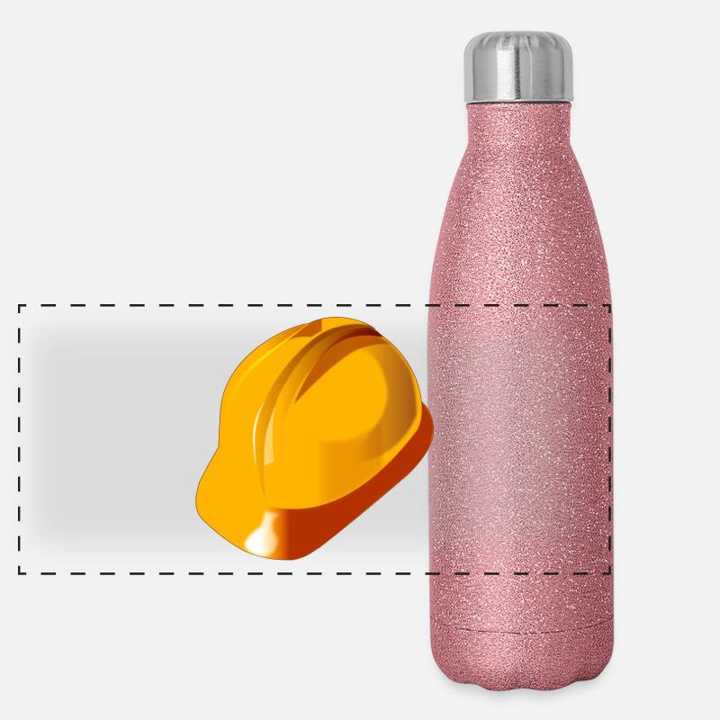cadeau casque de construction Casque de chantier Gourde isotherme panoramique pailletée 500 ml