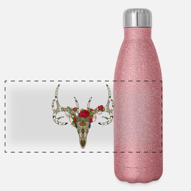 Los Muertos cerf Gourde isotherme panoramique pailletée 500 ml